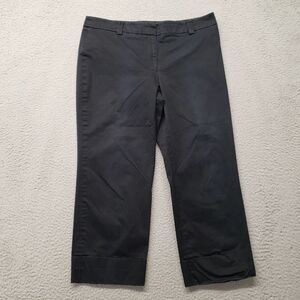 LOFT‎ Pants Womens 14 Black Capri Rolled Cuff Dress Slacks Workwear Casual Flat